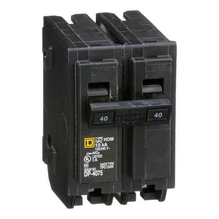 Square D Miniature Circuit Breaker, HOM Series 40A, 2 Pole, 120/240V AC HOM240CP